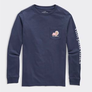 Vineyard Vines Kids Turkey Whale Long-Sleeve Pocket Tee